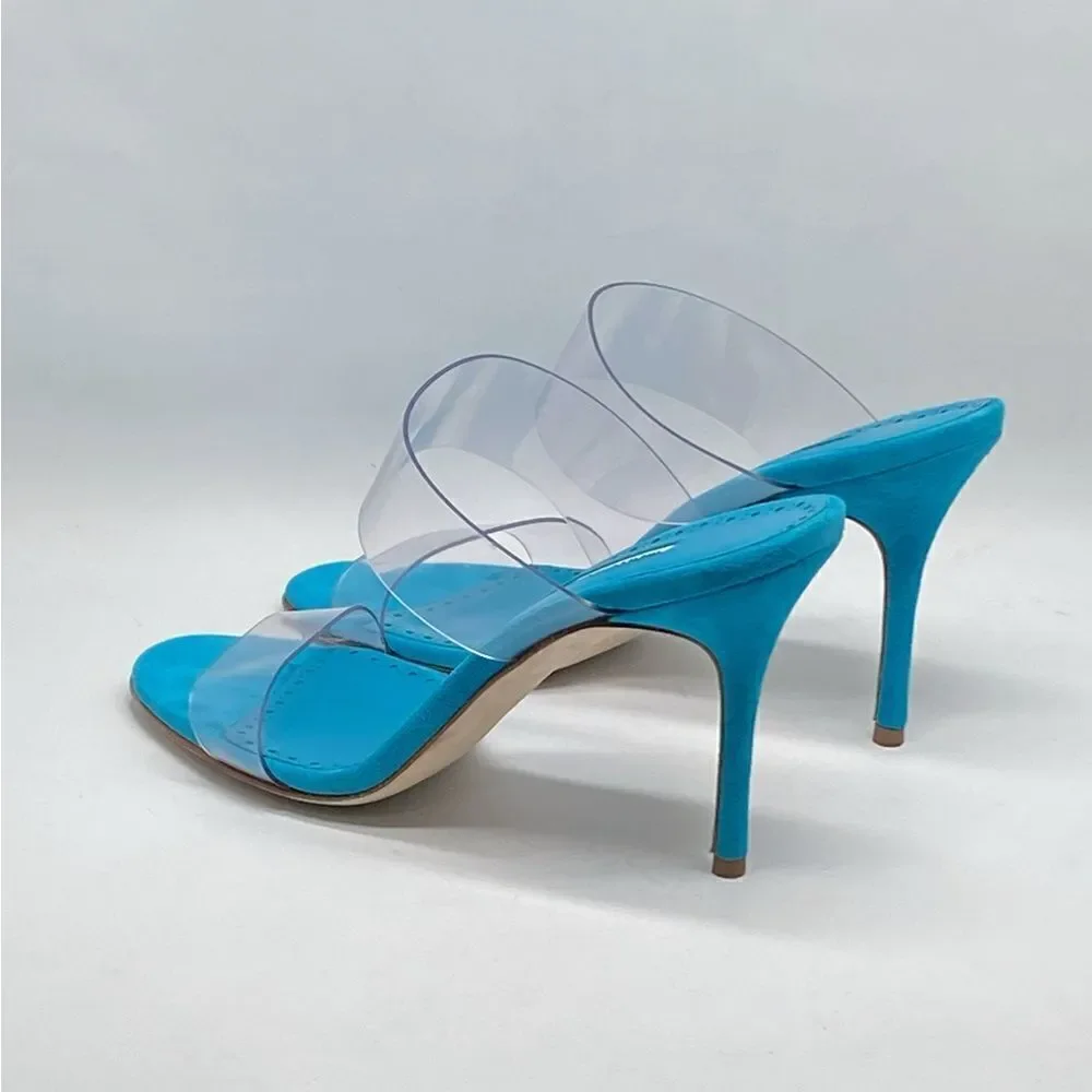 Manolo Blahnik Scolto 90MM PVC Mules size 38